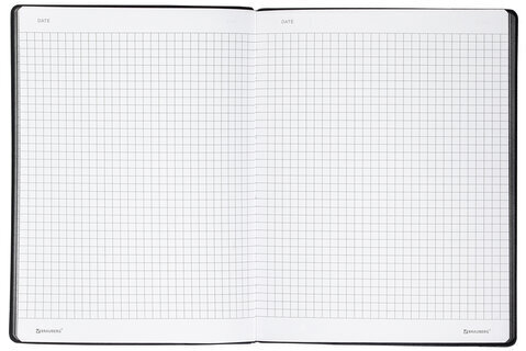 Тетрадь А5 (175х215 мм), BRAUBERG "NEBRASKA", 96 л., под кожу, клетка, черный, 113416