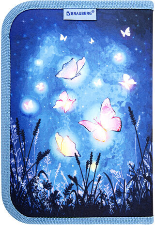 Пенал BRAUBERG с наполнением, 1 отделение, 1 откидная планка, 24 предмета, полиэстер, 21х14 см, "Sweet dreams", 270720