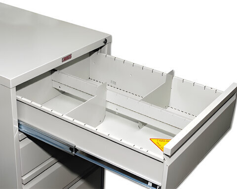 Шкаф картотечный ПРАКТИК "AFC-07", 1327х515х631мм, 7 ящиков под формат А5 (210х149 мм), формат папок Foolscap или A4 (БЕЗ ПАПОК)