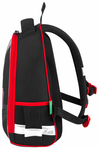 Ранец BRAUBERG KIDS START, 1 отделение, 2 кармана, "Red car", 35х26х13 см, 272091