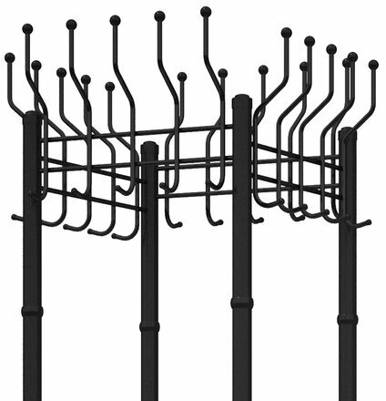 Вешалка напольная на 20 крючков с держателем для зонтов "Гардикс-4", металл, черная