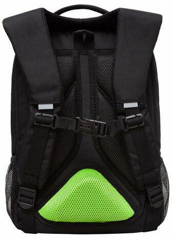 Рюкзак GRIZZLY школьный, анатомическая спинка, 2 отделения, для мальчиков, STREET, салатовый, 39х26х19 см, RB-456-6/1