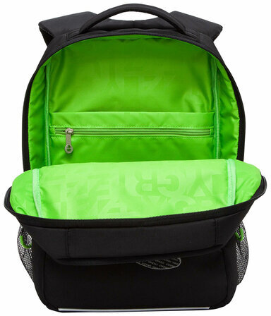 Рюкзак GRIZZLY школьный, анатомическая спинка, 2 отделения, для мальчиков, STREET, салатовый, 39х26х19 см, RB-456-6/1