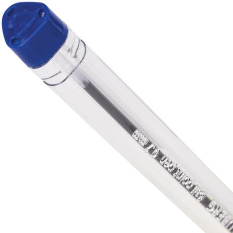 Ручка шариковая масляная BRAUBERG "Marine Classic", СИНЯЯ, трехгранная, корпус прозрачный, узел 0,7 мм, линия письма 0,5 мм, 141707