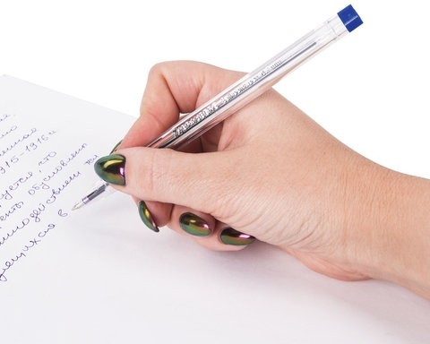 Ручка шариковая масляная BRAUBERG "Marine Classic", СИНЯЯ, трехгранная, корпус прозрачный, узел 0,7 мм, линия письма 0,5 мм, 141707