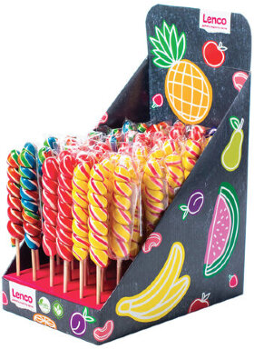 Карамель леденцовая на палочке LENCO &quot;Спираль&quot;, 15 г, вкус ассорти