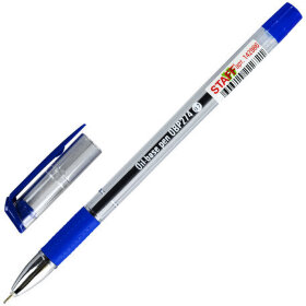 Ручка шариковая масляная STAFF &quot;Manager OBP-274&quot;, СИНЯЯ, корпус прозрачный, узел 0,7 мм, линия письма 0,35 мм, 142986