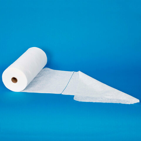 Салфетка одноразовая белая в рулоне 100 шт., 30х40 см, спанлейс 40 г/м2, ЧИСТОВЬЕ, 601-795