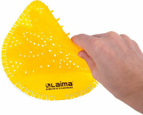 Дезодоратор коврик для писсуара желтый, аромат Лимон, LAIMA Professional, на 30 дней, 608898
