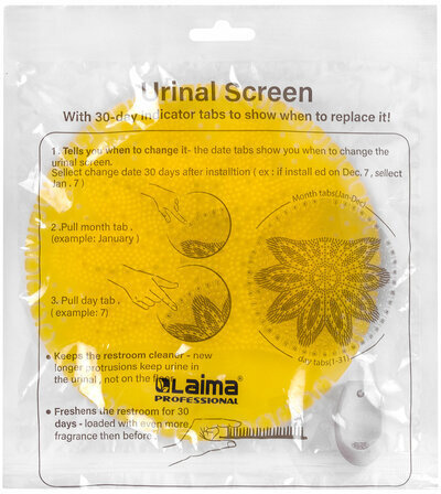 Дезодоратор коврик для писсуара желтый, аромат Лимон, LAIMA Professional, на 30 дней, 608898