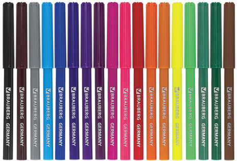 Фломастеры BRAUBERG "InstaRacing", 18 цветов, вентилируемый колпачок, карт. упаковка, выборочный лак, увел. срок службы, 150549