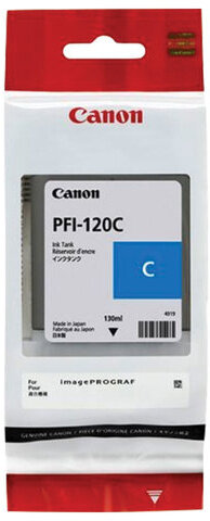 Картридж струйный CANON (PFI-120C) для imagePROGRAF TM-200/205/300/305, голубой 130 мл, оригинальный, 2886C001