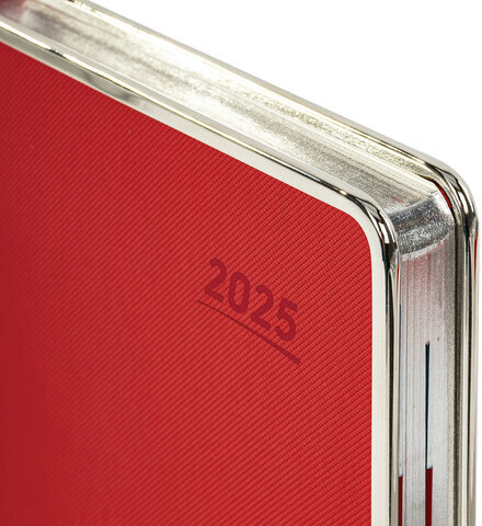 Ежедневник датированный 2025 А5 148х218 мм GALANT "Infinity Silver", под кожу, красный, 115722