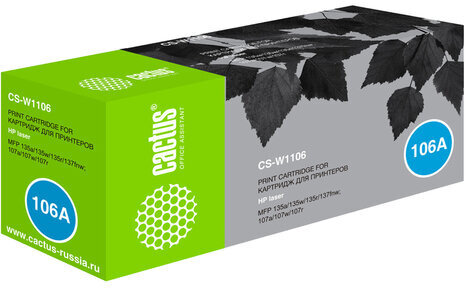 Картридж лазерный CACTUS (CS-W1106) для HP Laser 107a/135a/MFP 137 и др., ресурс 1000 страниц