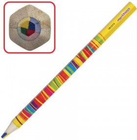 Карандаш с многоцветным грифелем, 1 шт., ЮНЛАНДИЯ "MAGIC", утолщенный, заточенный, туба, 181373