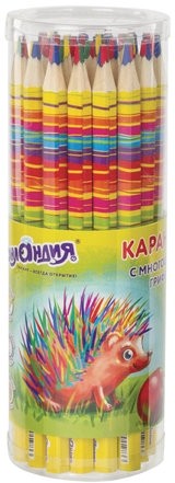 Карандаш с многоцветным грифелем, 1 шт., ЮНЛАНДИЯ "MAGIC", утолщенный, заточенный, туба, 181373