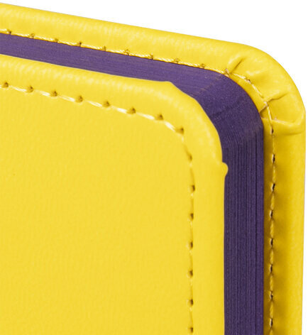 Ежедневник датированный 2024 МАЛЫЙ ФОРМАТ 100х150 мм А6, BRAUBERG "Rainbow", под кожу, желтый, 114790