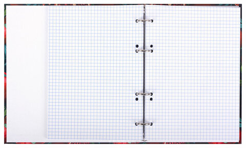 Тетрадь на кольцах А5 175х215 мм, 120 листов, твердый картон, фольга, клетка, BRAUBERG, "Pomegranate", 404720