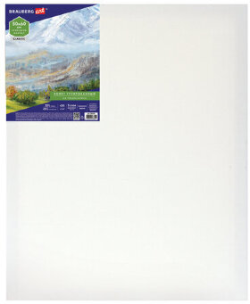 Холст на подрамнике BRAUBERG ART CLASSIC, 50х60 см, 420 г/м2, 45% хлопок 55% лен, среднее зерно, 191659