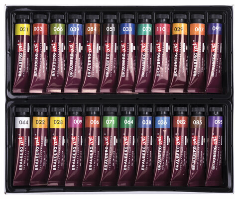 Акварель художественная в тубах НАБОР 24 цвета по 12 мл, BRAUBERG ART PREMIERE, 191767