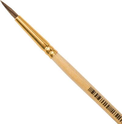 Кисть ПИФАГОР, БЕЛКА, круглая, № 3, деревянная лакированная ручка, с колпачком, 200817