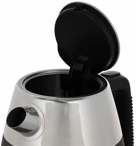 Чайник KITFORT КТ-633-1, 1,7 л, 2200 Вт, закрытый нагревательный элемент, термометр, пластик/металл, графит