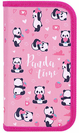 Пенал ЮНЛАНДИЯ, 2 отделения, полиэстер, 19х11 см, "Pandamania", 271540