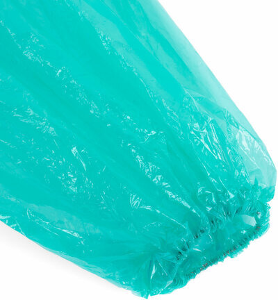 Дождевик-плащ зеленый на кнопках полиэтиленовый, универсальный размер 120х80 см, SHAMAANI (ШАМААНИ), 610930