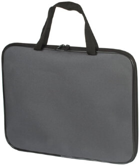 Папка на молнии с ручками А4, серая, 350х270 мм, 221995