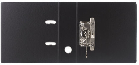 Папка-регистратор МАЛЫЙ ФОРМАТ (148х210 мм), А5, 70 мм, ВЕРТИКАЛЬНАЯ, двухстороннее покрытие, ПВХ, черная, BRAUBERG, 223188