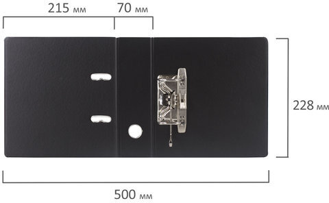 Папка-регистратор МАЛЫЙ ФОРМАТ (148х210 мм), А5, 70 мм, ВЕРТИКАЛЬНАЯ, двухстороннее покрытие, ПВХ, черная, BRAUBERG, 223188