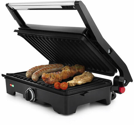 Электрогриль KITFORT КТ-1645, 1200 Вт, фиксированные панели, регулировка температуры, черный