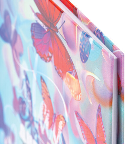 Дневник 1-4 класс 48 л., твердый, BRAUBERG, глянцевая ламинация, с подсказом, "Бабочки", 107151