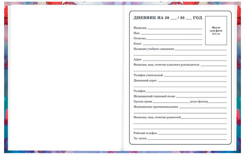 Дневник 1-4 класс 48 л., твердый, BRAUBERG, глянцевая ламинация, с подсказом, "Бабочки", 107151