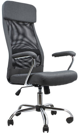 Кресло офисное BRABIX &quot;Flight EX-540&quot;, хром, ткань, сетка, серое, 531848