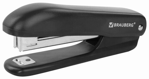 Степлер №10 BRAUBERG "SX-19", до 12 листов, с антистеплером, черный, 228587