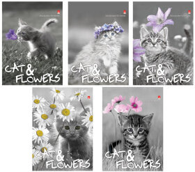 Блокнот А6, 40 л., гребень, ламинированный картон, клетка, Альт, &quot;Котята&quot;, (5 видов), 3-40-028