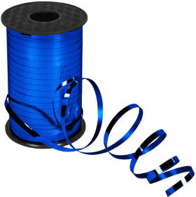 Лента упаковочная декоративная для шаров и подарков, металлик, 5 мм х 250 м, синяя, ЗОЛОТАЯ СКАЗКА, 591818