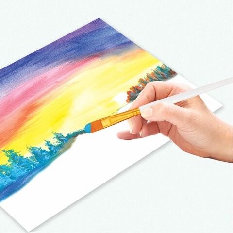 Кисти набор 10 шт., синтетика, белые, № 2/0-8 (Круглые; Овальные; Плоские; Лайнеры), WBZ, 201087