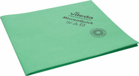 Салфетка микроволоконная VILEDA "МикронКвик", КОМПЛЕКТ 5 шт., микроволокно, зеленые, 38х40 см, 152112