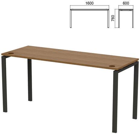 Стол на металлокаркасе "Арго", 1600х600х760 мм, орех (КОМПЛЕКТ)