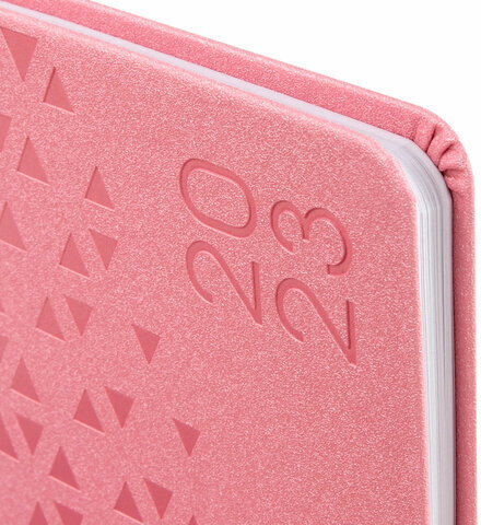 Еженедельник датированный 2023 МАЛЫЙ ФОРМАТ 95х155 мм А6, BRAUBERG "Glance", под кожу, розовый, 113977