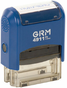 Штамп стандартный &quot;ПОЛУЧЕНО&quot;, оттиск 38х14 мм синий, GRM 4911 Р3, 110491170