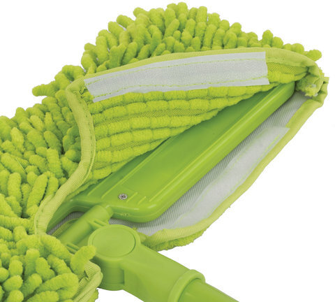 Швабра двусторонняя 40 см, телескопический черенок 120 см, резьба 1,6 см, микрофибра 40 см, ЛЮБАША, 605026