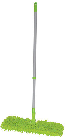 Швабра двусторонняя 40 см, телескопический черенок 120 см, резьба 1,6 см, микрофибра 40 см, ЛЮБАША, 605026