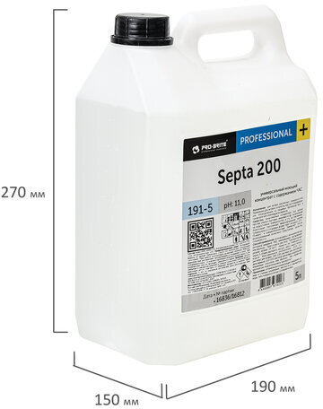 Средство моющее c дезинфицирующим эффектом 5 л PRO-BRITE SEPTA 200, концентрат, 191-5