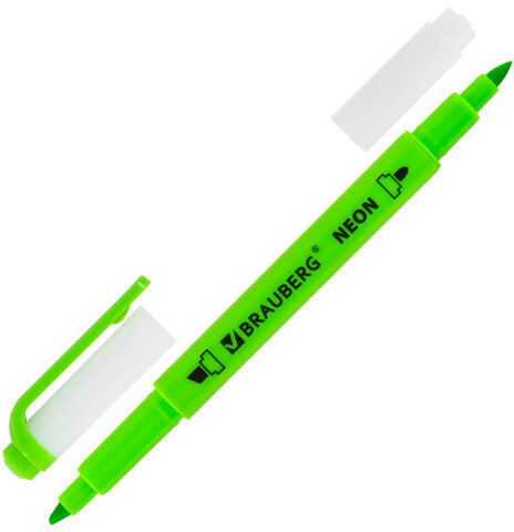 Набор текстовыделителей двусторонних 6 НЕОНОВЫХ ЦВЕТОВ, BRAUBERG "TWIN NEON", линия 1-5 мм, 152517