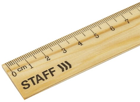 Линейка деревянная 15 см, STAFF, канадская сосна, 210797
