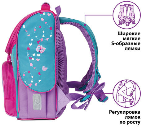 Ранец ЮНЛАНДИЯ by TIGER FAMILY, Эргономичный, "Cute fox", 35х31х19 см, 229986