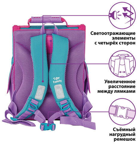 Ранец ЮНЛАНДИЯ by TIGER FAMILY, Эргономичный, "Cute fox", 35х31х19 см, 229986